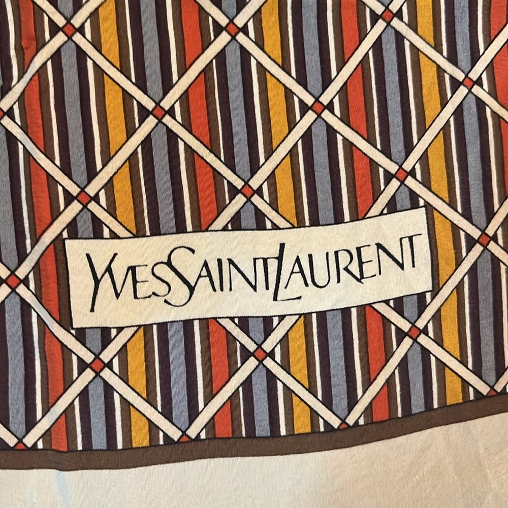 🧡🤎 Yves Saint Laurent Silk Scarf - Picture 5 of 5